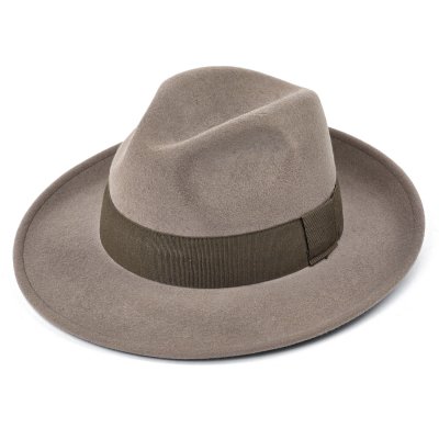 Chapeaux - Gårda Volterra Fedora Wool Hat (taupe/vert militaire)