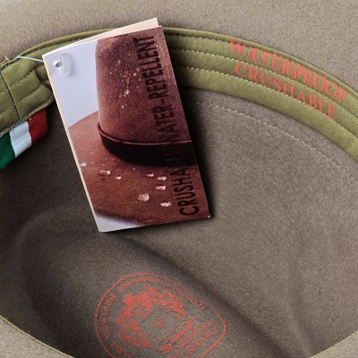 Chapeaux - Gårda Volterra Fedora Wool Hat (taupe/vert militaire)