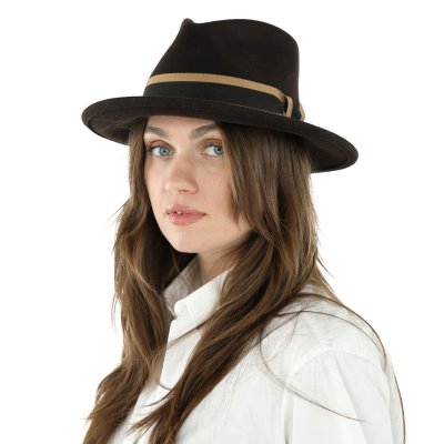 Chapeaux - Gårda Belluno Crushable Wool felt Fedora (marron)