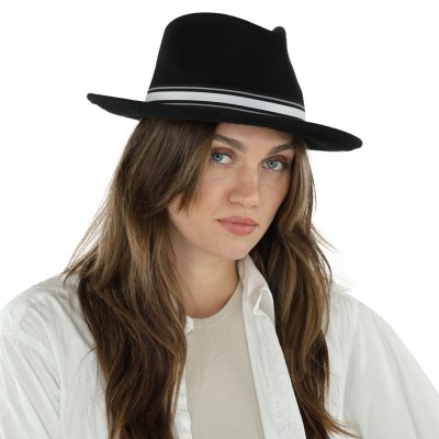 Chapeaux - Gårda Belluno Crushable Wool felt Fedora (noir)