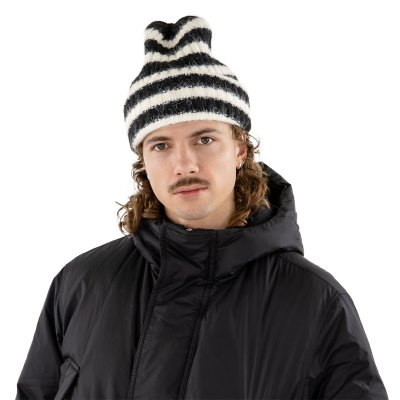 Bonnet - Gårda Isfjord Slouch Beanie (noir/blanc)