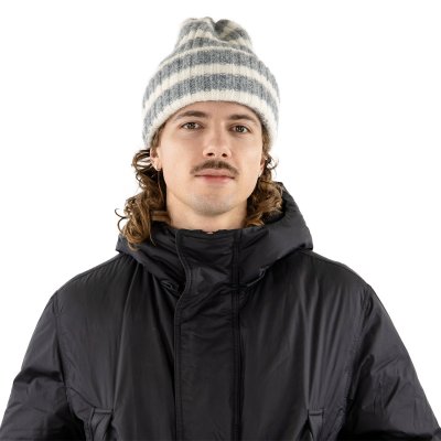 Bonnet - Gårda Isfjord Slouch Beanie (gris/blanc)