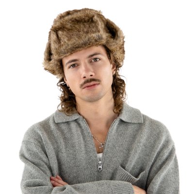 Chapeaux d'hiver - Trapper Hat with Faux Fur (Marron)
