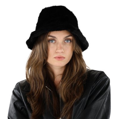 Bonnet en fourrure - Gårda Valea Faux Fur Hat (noir)
