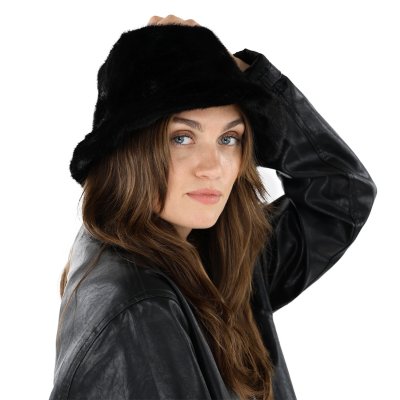 Bonnet en fourrure - Gårda Valea Faux Fur Hat (noir)