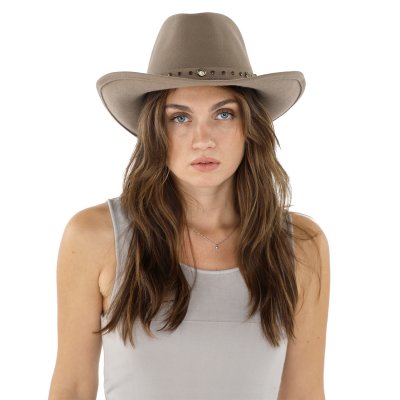 Chapeaux - Gårda Bowmont Crushable Wool felt Western hat (greige)