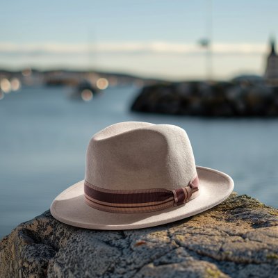 Chapeaux - Gårda Montefalco Fedora Wool Hat (beige)