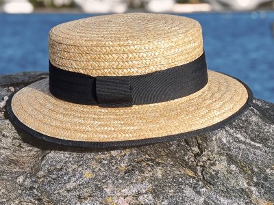 Chapeaux - Gårda Verona Boater Black Band (nature)