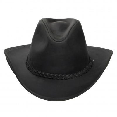 Chapeaux - Jaxon Hats Buffalo Leather Cowboy (noir)
