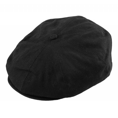 Casquette gavroche/irlandaise - Jaxon Hats Cotton Newsboy Cap (noir)