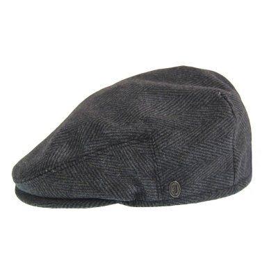 Casquette gavroche/irlandaise - Jaxon Herringbone Flat Cap (gris foncé)