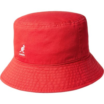 Chapeaux - Kangol Washed Bucket (rouge)