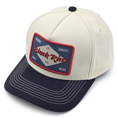 Casquette - Black River Atlanta Cotton Snapback (blanc cassé/bleu marine)