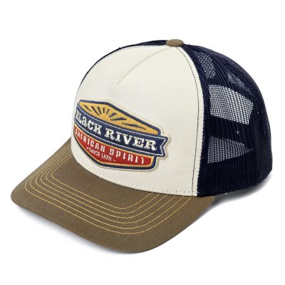 Casquette - Black River Beacon Trucker (blanc cassé/bleu/vert)