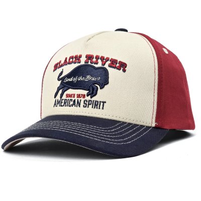 Casquette - Black River Buffalo Trucker (crème/rouge/bleu)