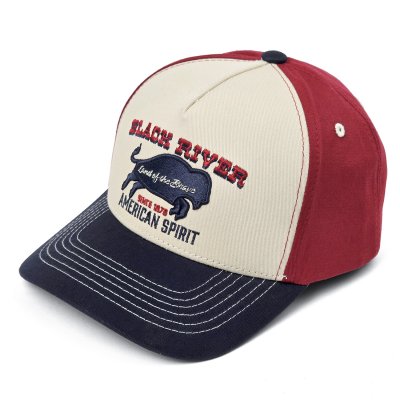 Casquette - Black River Buffalo Trucker (crème/rouge/bleu)