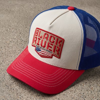 Casquette - Black River Frontier Trucker (blanc cassé/bleu/rouge)