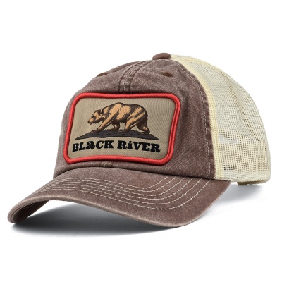 Casquette - Black River Grizzly Washed Trucker (marron/crème)