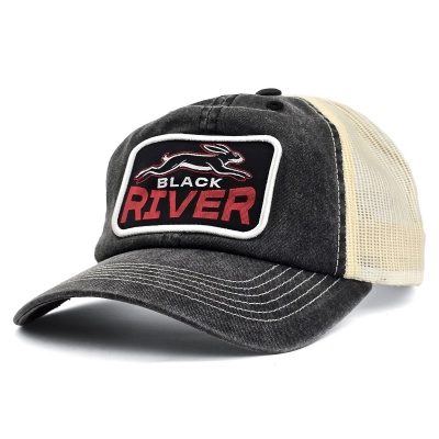 Casquette - Black River Hare Washed Trucker (noir/crème)
