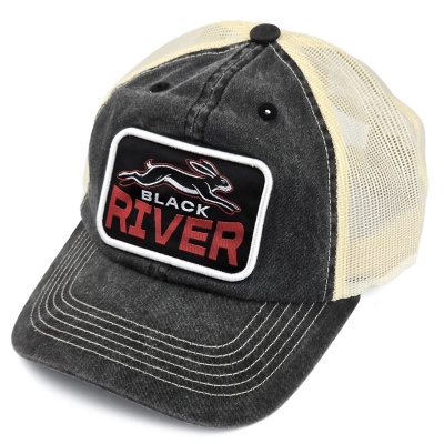 Casquette - Black River Hare Washed Trucker (noir/crème)