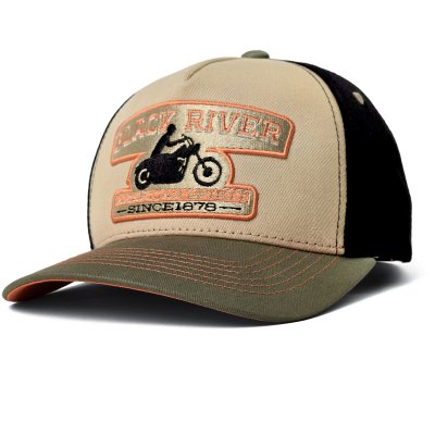 Casquette - Black River Motorcycle Trucker (beige/noir/vert)