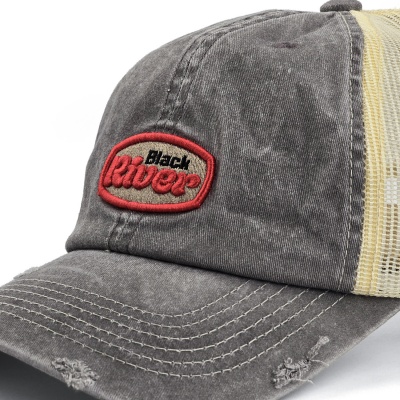 Casquette - Black River Portland Washed Trucker (noir/crème)