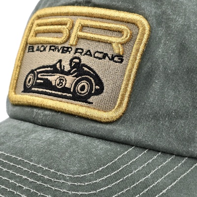 Casquette - Black River Racer Washed Trucker (vert foncé/crème)