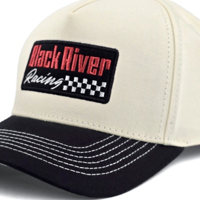 Casquette - Black River Racing Cotton Snapback (blanc cassé/noir)