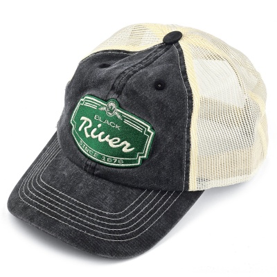 Casquette - Black River Sacramento Washed Trucker (noir/crème)