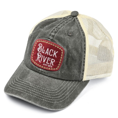 Casquette - Black River Spokane Washed Trucker (vert olive/crème)