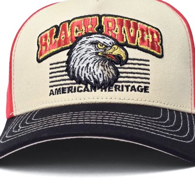Casquette - Black River Falcon Trucker (crème/rouge/noir)