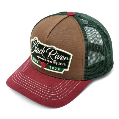 Casquette - Black River Outlaw Trucker (marron/vert/rouge)