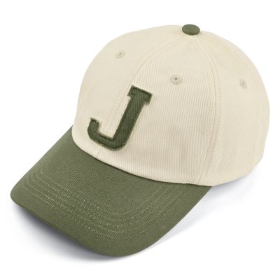 Casquette - Gårda Letter Cap 'J' (crème/vert mousse)