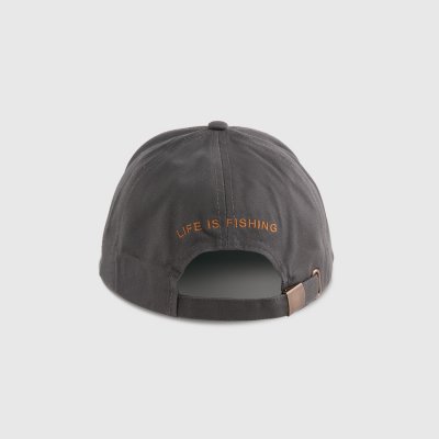 Casquettes - MJM Baseball Cap Life is Fishing (orange/offwhite)