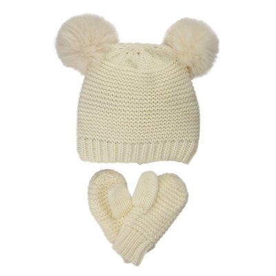 Bonnet et Mitaines Enfants - Gårda Målilla Knitted Set (blanc)