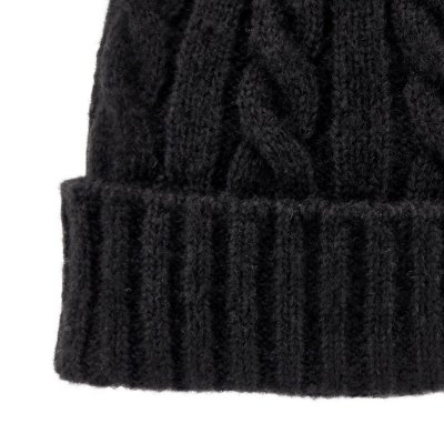 Bonnet - Gårda Bad Gastein Cable Knit Wool Mix Beanie (noir)