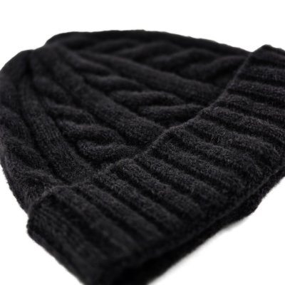 Bonnet - Gårda Bad Gastein Cable Knit Wool Mix Beanie (noir)
