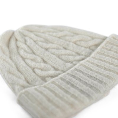 Bonnet - Gårda Bad Gastein Cable Knit Wool Mix Beanie (blanc)