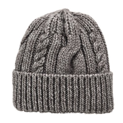 Bonnet - Gårda Bormio Cable Knit Wool Mix Beanie (gris/beige)