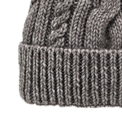 Bonnet - Gårda Bormio Cable Knit Wool Mix Beanie (gris/beige)