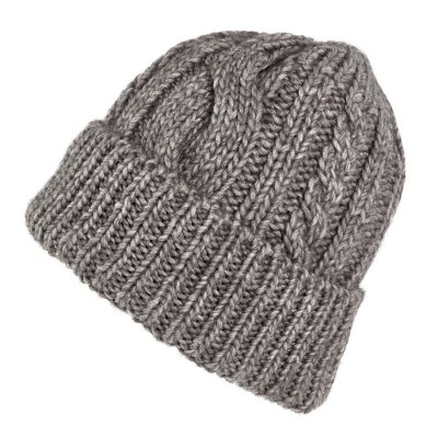 Bonnet - Gårda Bormio Cable Knit Wool Mix Beanie (gris/beige)