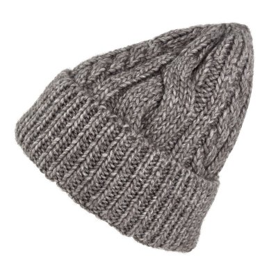 Bonnet - Gårda Bormio Cable Knit Wool Mix Beanie (gris/beige)