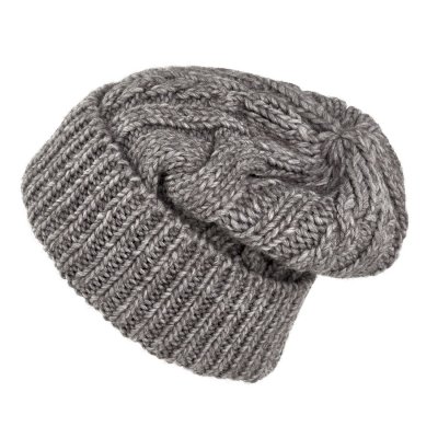 Bonnet - Gårda Bormio Cable Knit Wool Mix Beanie (gris/beige)