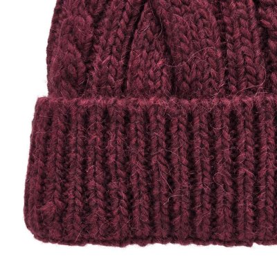 Bonnet - Gårda Bormio Cable Knit Wool Mix Beanie (bourgogne)