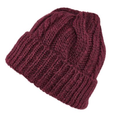 Bonnet - Gårda Bormio Cable Knit Wool Mix Beanie (bourgogne)