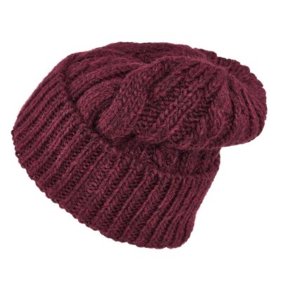 Bonnet - Gårda Bormio Cable Knit Wool Mix Beanie (bourgogne)