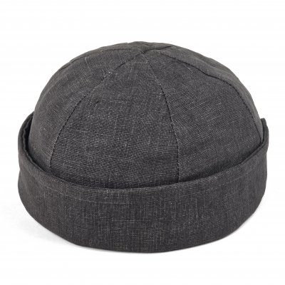 Bonnet - Gårda Cavo Linen Docker Beanie (Gris Foncé)