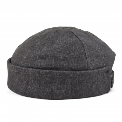 Bonnet - Gårda Cavo Linen Docker Beanie (Gris Foncé)