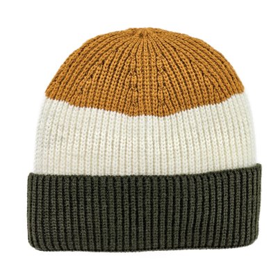 Bonnet - Gårda Courchevel Merino Wool Beanie (vert/écru/moutarde)