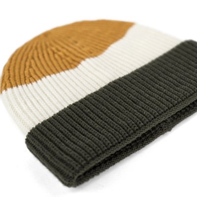 Bonnet - Gårda Courchevel Merino Wool Beanie (vert/écru/moutarde)